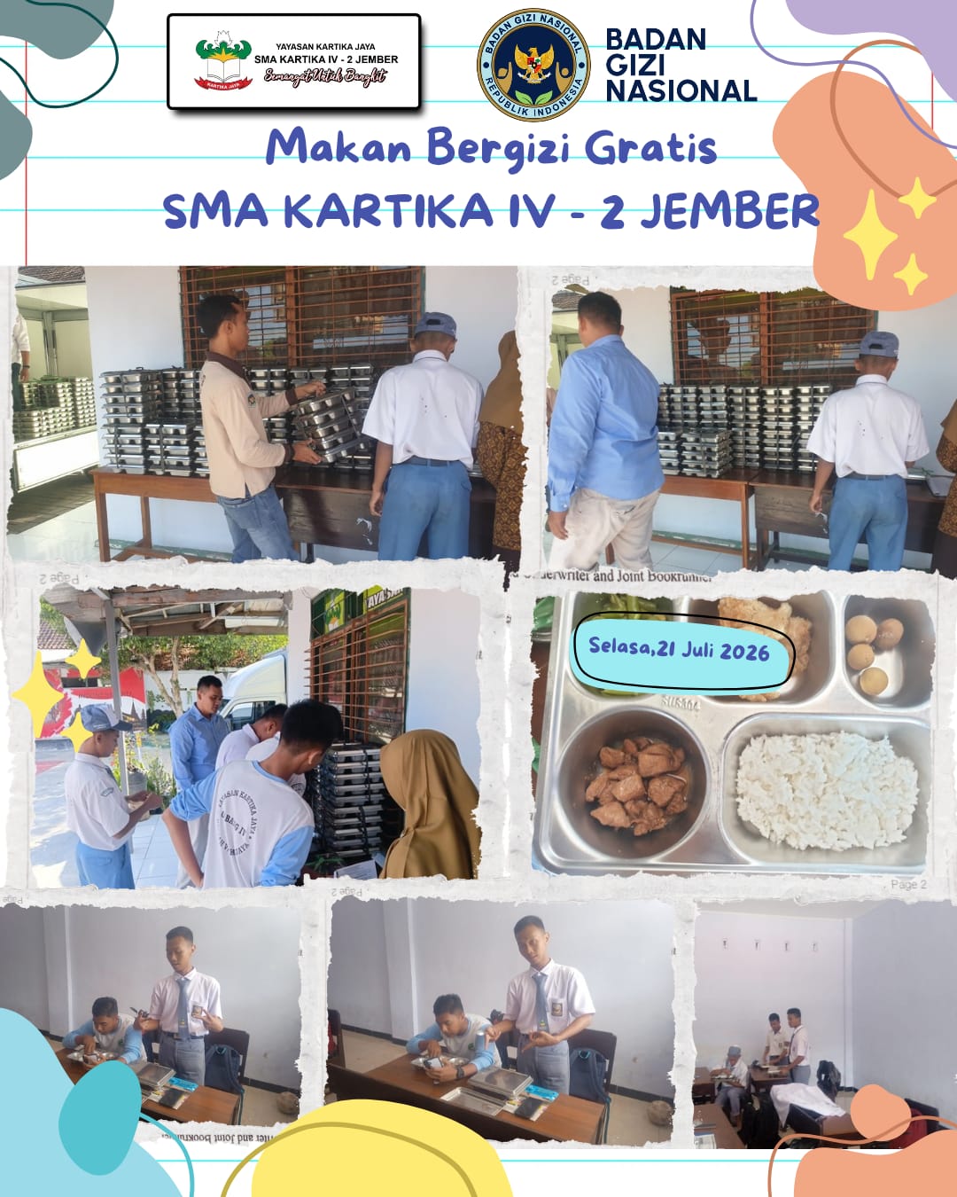 Makan Bergizi Gratis (MBG) di SMA Kartika IV-2 Jember: Membangun Generasi Sehat, Cerdas, dan Berkarakter